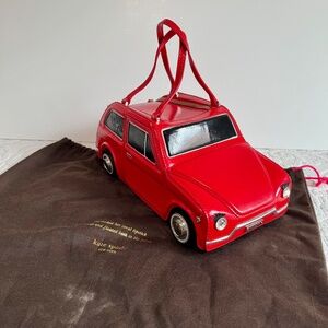 Kate Spade Rose Colored Glasses Red Car Novelty Bag / Leather Red Car Purse